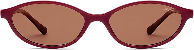 SOJOS TR90 Ultra Light Flexible Sunglasses for Women Retro Oval Polarized Cat Eye Vintage Shades UV400 Protection Comfort Fit