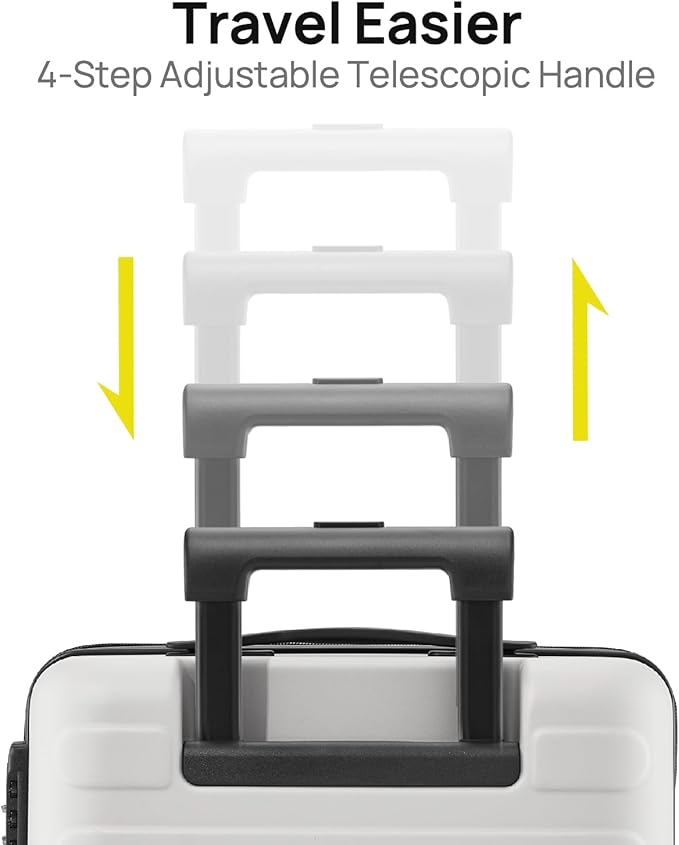 NINETYGO Large Checked Luggage 28 Inch, Checking In Luggage with Smooth Spinner Wheels, Lightweight, Hard Shell PC Suitcase, Lightweight Travel Luggage, TSA Approved (Lily White, Rhine Basic)