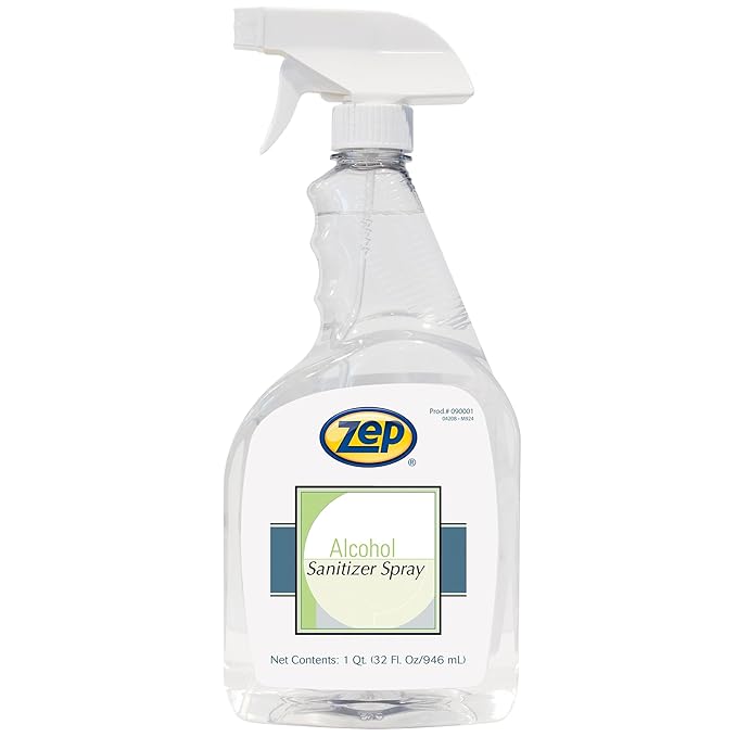 Zep Alcohol Hand Sanitizer Spray - 32 oz (Case of 12) 90001-70% Ethanol-Based, Non-Foaming for Dispensers, Manufactured in the USA