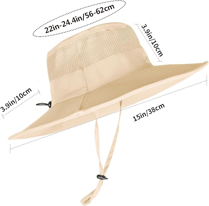 Sun Hats for Men Women Fishing Hat UPF 50+ Breathable Wide Brim Summer UV Protection Hat