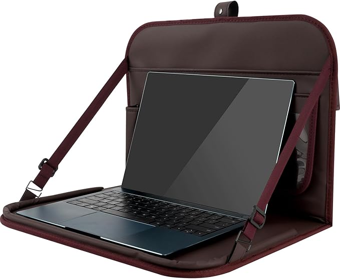 GMQ Backseat Car Organizer with Detachable Steering Wheel Tray 1 Pack,Car Back Seat Laptop Desk, Multifunctional Office Bag,Back Seat Car Storage & Tablet Holder for Kids (Coffee Brown)