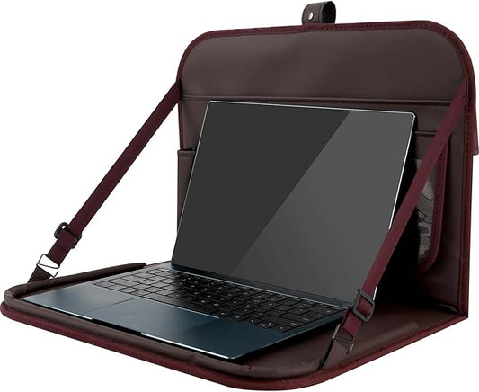 GMQ Backseat Car Organizer with Detachable Steering Wheel Tray 1 Pack,Car Back Seat Laptop Desk, Multifunctional Office Bag,Back Seat Car Storage & Tablet Holder for Kids (Coffee Brown)