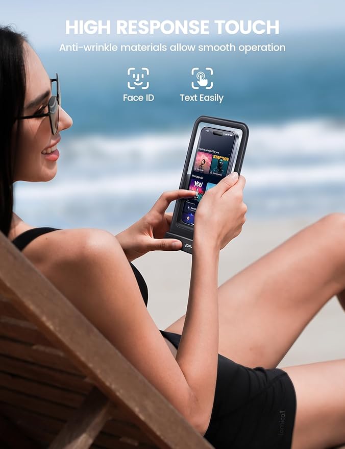 Lamicall Waterproof Phone Pouch Case - [Double Space] IPX8 Water Proof Cell Phone Dry Bag with Lanyard, Beach Cruise Ship Essentials for iPhone 17 16 15 14 13 Pro Max Air Plus, Galaxy S25 S24, 4-7.5"