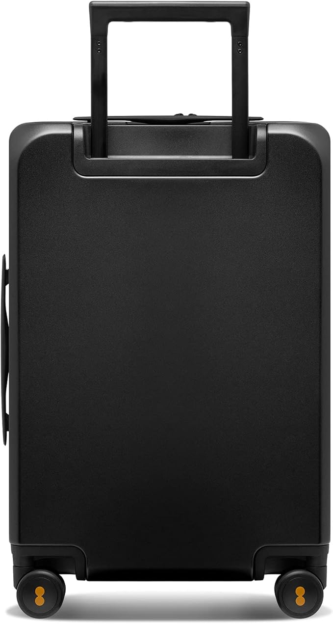 LEVEL8 Road Runner Pro Carry-On Luggage, 20” Lightweight PC Hardside Suitcase with Wheels, Spinner Trolley for Luggages with Front Compartment, Tsa Lock, Black