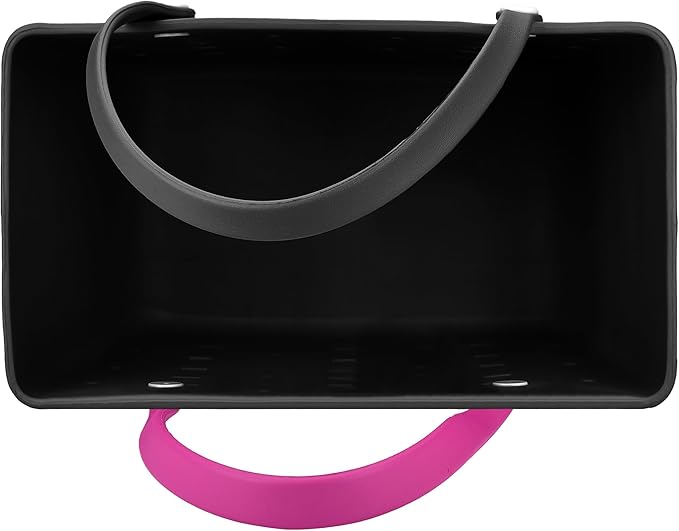 2-Piece Tote Bag Set, Waterproof Rubber Beach Bag with Summer Pattern, Medium & Large Handbag for Pool, Beach, Boat