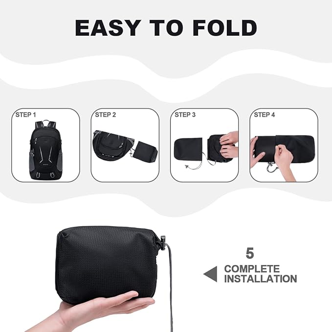 MIYCOO Backpack - Ultra Lightweight Packable Backpack for Travel Camping, 20L Hiking Back Pack Waterproof Foldable Daypack for Men Women Black