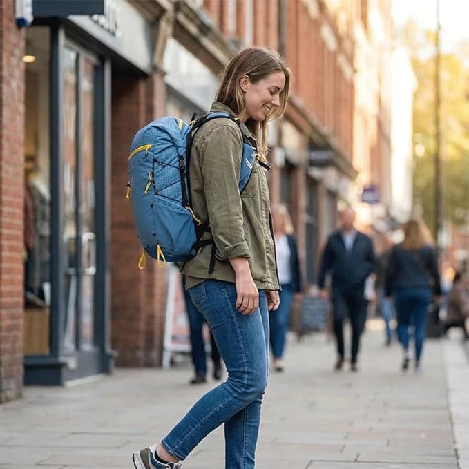 AONIJIE 30L Large Multipurpose Backpack for Travel, Hiking, Commuting, Sports & Work - Durable, Lightweight Daypack (Blue)