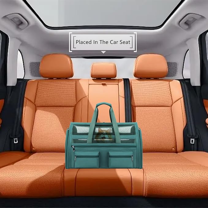 Cat Carrier, Small Dog Carrier for Small Medium Pets Up to 15 Lbs，Pet Carrier Airline Approved,Soft-Sided Puppy Travel Bag with Safety Zippers,Chihuahua Carry Case, Kitty Cloth Cage