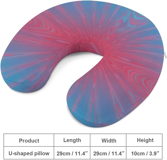 Kids Washable U-Shaped Travel Pillow Neck Support, Transgender Color Tie Dye U-Shape, Airplane Car Nap Chin Cushion
