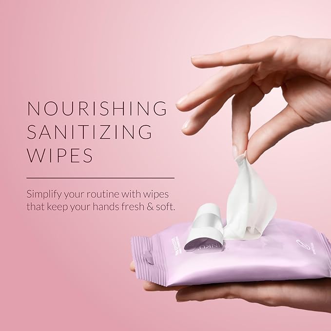 Noshinku – Lavendula Hand Sanitizer Wipes, 3-Pack (45 Towelettes) – Resealable Travel Wipes with Ethyl Alcohol, Aloe & Green Tea, Plant-Based Fiber, Essential Oil Scents, Cruelty-Free & No Dyes