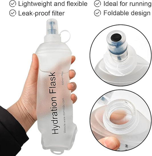WILDREEDS 150ml Soft Flask, TPU Collapsible Soft Water Bottle for Hydration Pack, Running Vest, Folding Water Bottle for Hiking Cycling Climbing-1Pcs, White