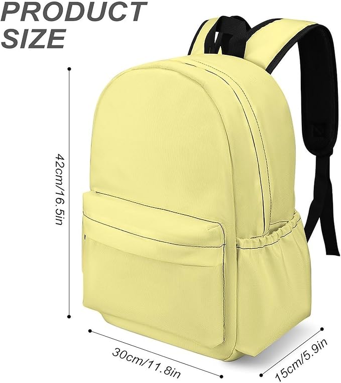 Pale Luxury Yellow Backpack Adult Travel Daybag for Women Men College Backpack for Vacation Hiking Camping Bag