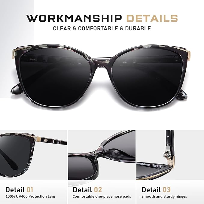 Trendy Cat Eye Sunglasses for Women Fashion Cateye UV400 Protection Glasses CL22017