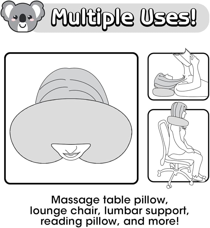 H HOMEWINS Travel Pillow for Kids,Cute Animal Neck Pillow for Boys Girls,Soft Neck Head Chin Support Pillow,Travel Accessories for Airplane, Car, Train,Recline (Koala)