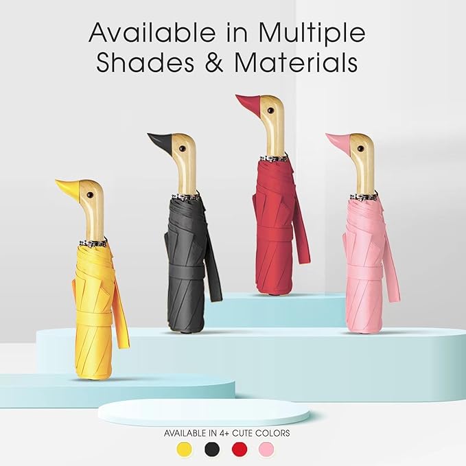 Duck Umbrella - Compact Travel Umbrella with a Cute Duck Head Handle for Women