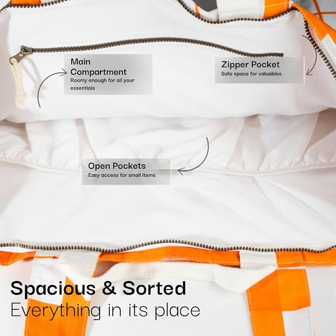 Salt Earth Large Beach Bag for Women, Extra Large Travel Tote With Pockets, Weekender Tote Bag For Women, Oversized Carry