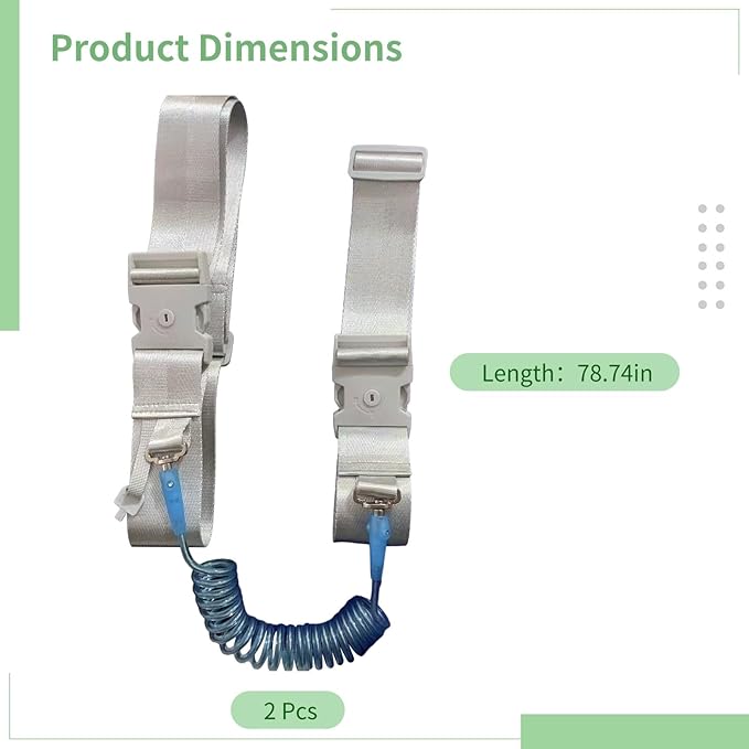 2 Pcs Little One Waist Harness with Lock, 6.56 ft Anti-Lost Elopement Leash, Cotton Steel Wire, Adjustable Little Ones with Autism Special Needs