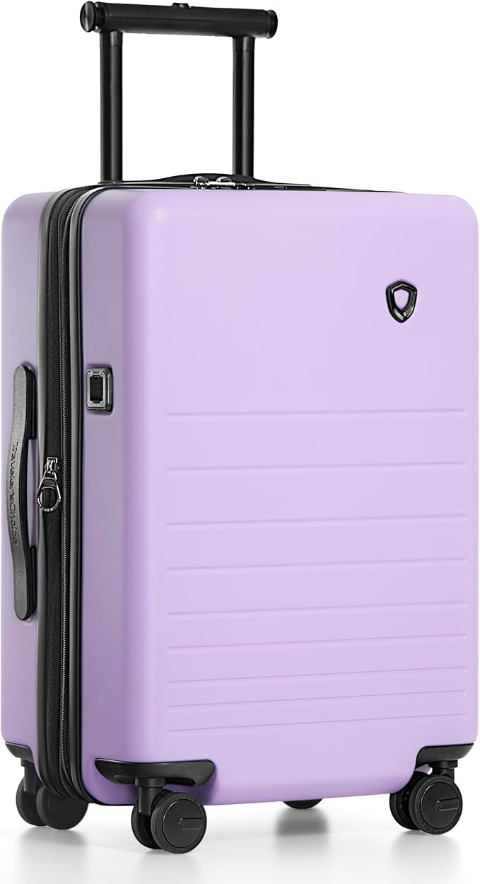 Traveler's Choice Markham Hardside Expandable Luggage with Double Spinner Wheels, Carry-On 21-Inch Suitcase, Purple