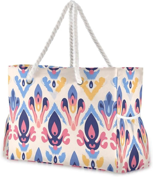 senya Large Beach Shoulder Bags Canvas Tote Water Resistant for Gym Travel Daily