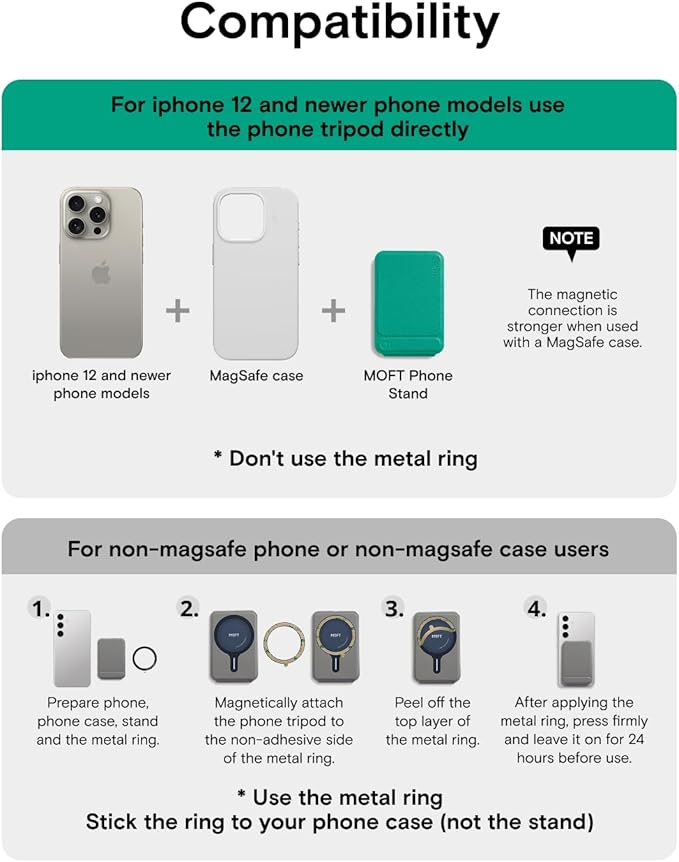 MOFT Phone Tripod Wallet for iPhone, Mulit-Angles, Lightweight & Portable Phone Stand, MOVAS Vegan Leather Magnetic Wallet, Strong Magnets, NFC Card Holder,Travel Essential, Oz Green (with Card Slot)