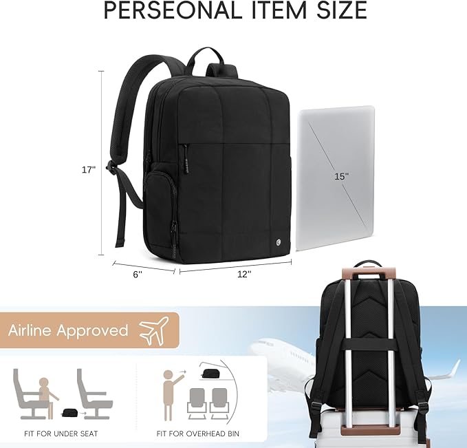 CLUCI Lightweight Travel Backpack Carry on Flight Approved, Puffy Gym Backpack with Shoe Compartment, Personal Item Travel Bag, 15.6 inch Laptop Backpack for Weekender Business