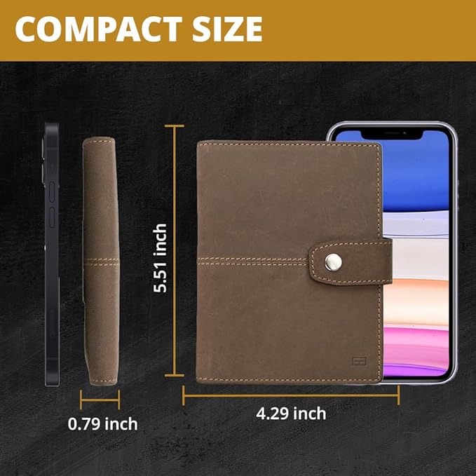 GARZINI Passport Holder with AirTag, Passport Wallet with RFID, Travel Accessories, Travel Document Holder with ID Window, Leather Passport Holder for 7 Cards, Java Brown