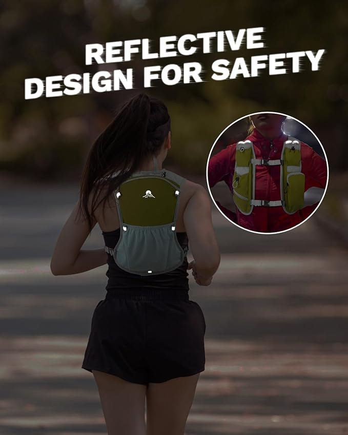 Running Vest for Women and Men, Hydration Running Backpack, Runners Vest, Hydration Vest, with Front Phone Holder, Adjustable Chest and Waist Strap