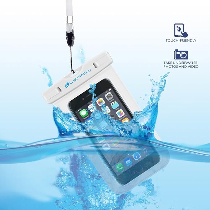 Universal Waterproof Case, 2 Pack IPX8 Waterproof Phone Lanyard Dry Bag with Neck Strap for iPhone 17 16 15 14 13 12 XS Pro Plus Galaxy S24 S23 Edge Note Google Pixel LG HTC Sony Moto up to 7.5"