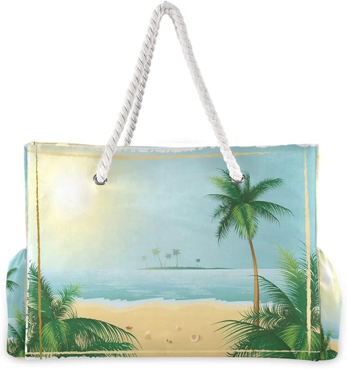senya Large Beach Shoulder Bags Canvas Tote Water Resistant for Gym Travel Daily