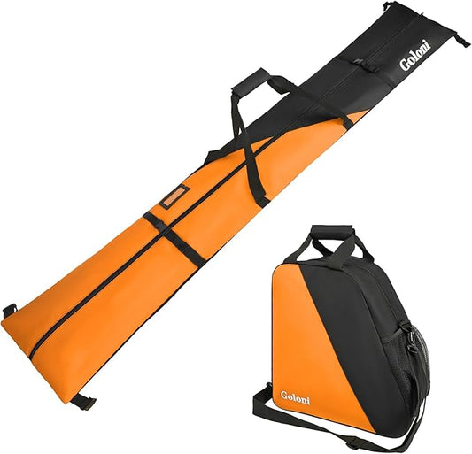 Goloni Ski Bag and Boot Bag Combo,Ski Bags for Air Travel,Snowboard Bag Fits for Skis Up to 180 CM and Boots Up To Size US13