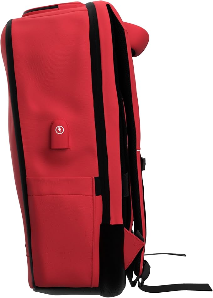 Zion Cases Slab Case Backpack with Slab Case 2GO Graded Card Case; Fits PSA, BGS, HGA, SGC, and CSG Graded Card Slabs; Ideal Travel Storage Solution; (Red)