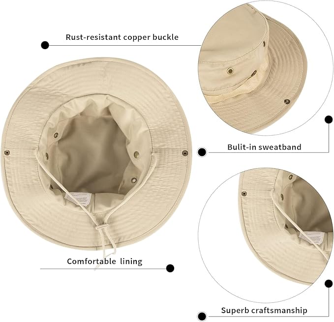 Sun Hats for Men Women Bucket Hat UPF 50+ Boonie Hat Foldable UV Protection Hiking Beach Fishing Summer Safari