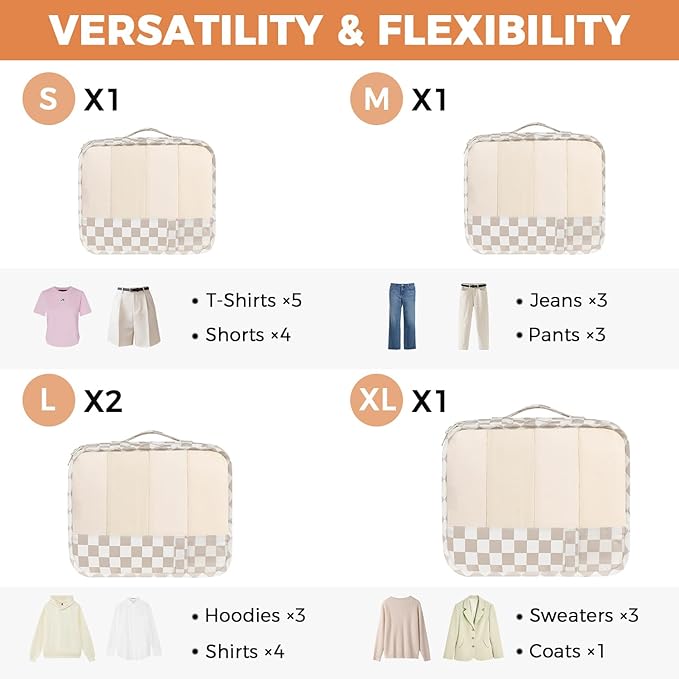 BAGAIL 9 Set Packing Cubes Luggage Packing Organizers for Travel Accessories