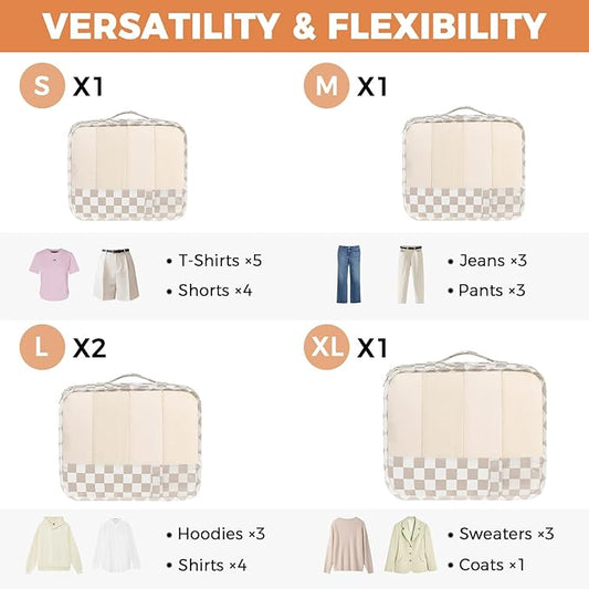 BAGAIL 9 Set Packing Cubes Luggage Packing Organizers for Travel Accessories