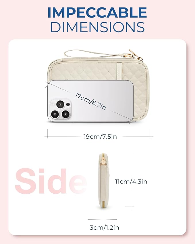 BAGSMART Cord Organizer Travel Cable Organizer Bag Tech Electronic Organizer Travel Case, Travel Essentials for Charger, Cable, Phone, Flash drive, Single Layer - Beige