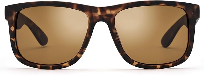 UV400 Polarized Sunglasses Men Women, Classic Square Lightweight Shades, Anti-Glare HD Trendy Sunnies for Leisure