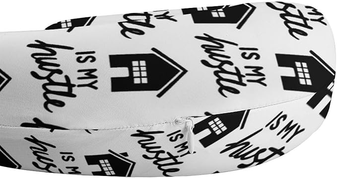 Premium Memory Foam Travel Pillow, Real Estate is My Hustle Funny Realtor U-Shaped, Head Support U-Shape for Bus Airplane Restful Sleep, Washable Breathable Cover