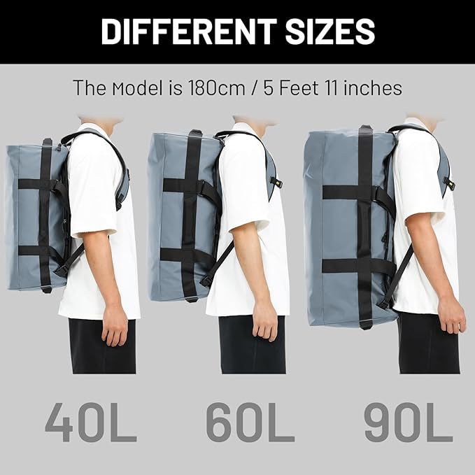 MIER Water Resistant Backpack Duffle Heavy Duty Convertible Duffle Bag with Backpack Straps for Gym, Sports, Travel