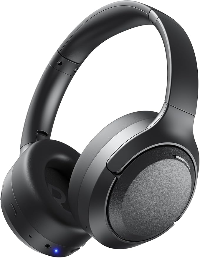 EKSA P300 Wireless Bluetooth Headphones, Active Noise Cancelling Over Ear Headset with ENC Mic,Transparency Mode, 100H Playtime, Hi-Res Audio, Deep Bass,BT 5.4 Headset for Music Office Travel