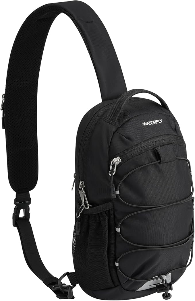 WATERFLY Small Crossbody Sling Bag: RFID Blocking Anti Theft Sling Backpack Chest Bag Travel Hiking Daypack Man Woman