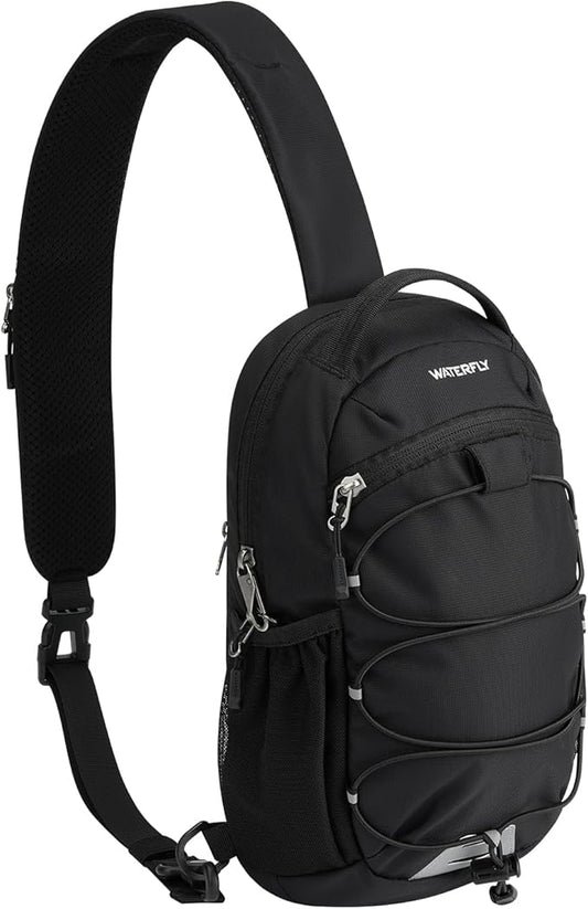WATERFLY Small Crossbody Sling Bag: RFID Blocking Anti Theft Sling Backpack Chest Bag Travel Hiking Daypack Man Woman