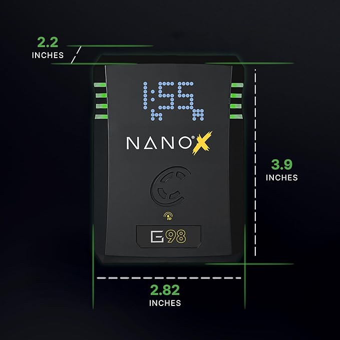 CoreSWX LLC Core NANOG98X, 98wh Micro Sized Gold-Mount Smart Battery Pack, 14.8v 6.6Ah. 10A Draw with EmLED® Fuel Gauge, USBCPD and Ptap