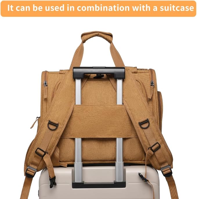 Pet Backpack Carrier for Small Dogs Medium,Large Cats, Puppies,Breathable and Collapsible Design, Portable Travel Bag for Bearded Dragon,Rabbit Cage (Brown +Two-Shoulder, Large)