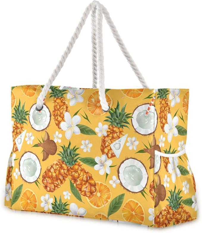 senya Large Beach Shoulder Bags Canvas Tote Water Resistant for Gym Travel Daily