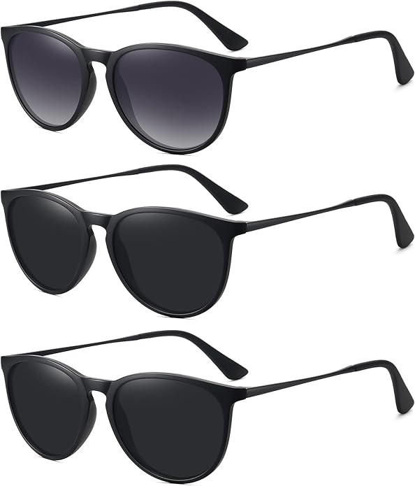 Retro sunglasses womens 2024 trendy round classic glasses