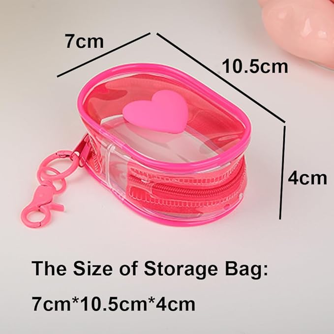 Charging Cable Storage Bag, Lovely 3D Love Heart Waves Design Transparent Compact Travel Cables Carrying Storages Case Electronic Accessories Charger Cord Wire Organizer, Rose Love