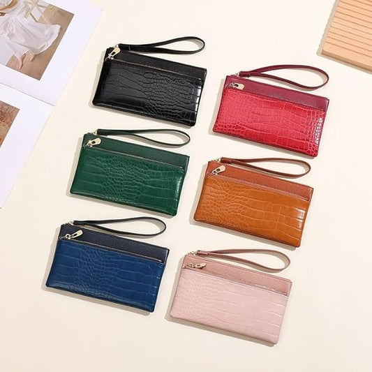 Genuine Leather Wristlet Clutch Purse for Women with RFID Blocking Small Crossbody Bag Shoulder Handbag Ideal Gift for Women