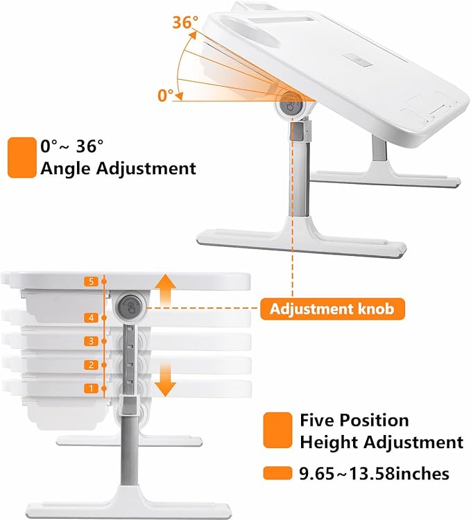 DICMKY Foldable Car Seat Tray Table, Adjustable Multifunctional Lap Tray for Kids, Portable Car Lap Desk for Laptop Computer Tablet, Rear Seat Tray for Eating/Reading, Travel Essentials Accessories