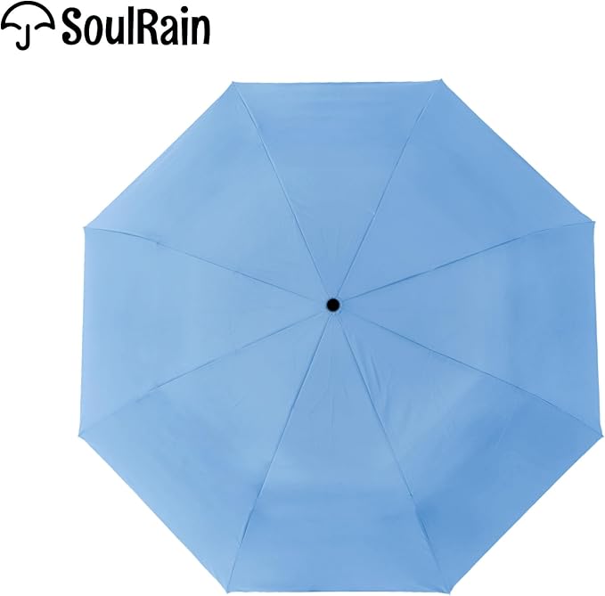 SoulRain Travel Umbrella - Compact Umbrella for Rain - Perfect Large Auto Folding Umbrella - Ideal Car umbrella, Small umbrella, and Travel Companion