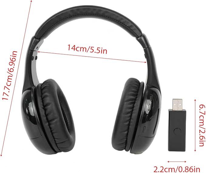 TV Wireless Headphones BT Headset Dual Mode Overear Headphones for Phone Computer DVD with Microphone for Clear Communication